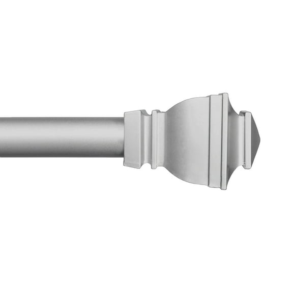 Kenney Riley 30-84" Value Decorative Steel Adjustable Curtain Rod, 1" Dia., Satin Nickel
