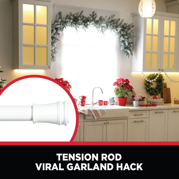 Kenney® Rogers 5/8" Twist & Fit™ No Tools Adjustable Tension Window Curtain Rod, 48-84", White