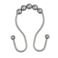 thumbnail image 1 of Kenney Rust-Proof Aluminum Beaded Roller Ball Shower Curtain Double Hooks, Set of 12, Matte Grey, 1 of 6