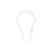 Kenney Rust-Proof Plastic Beaded Roller Ball Shower Curtain Rings, Set of 12, White