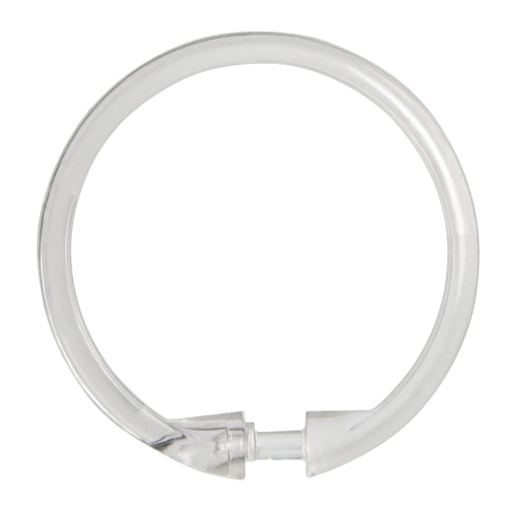 Kenney Rust-Proof Smooth Plastic Shower Curtain Rings, Set of 12, Clear