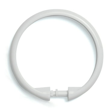 Kenney Rust-Proof Smooth Plastic Shower Curtain Rings, Set of 12, White