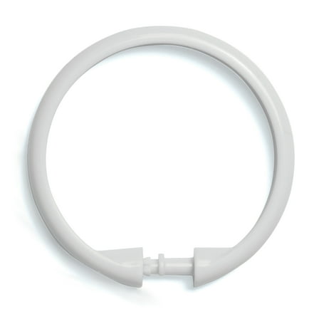 Kenney Rust-Proof Smooth Plastic Shower Curtain Rings, Set of 12, White