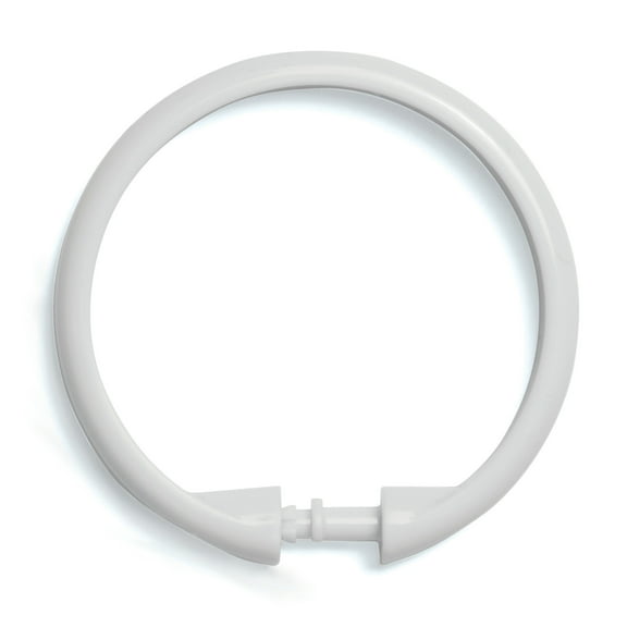 Kenney Rust-Proof Smooth Plastic Shower Curtain Rings, Set of 12, White