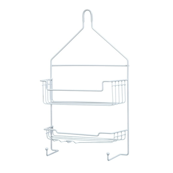 Kenney® Rust-Resistant 2-Tier Hanging Shower Caddy with Suction Cups and Razor Holder, White