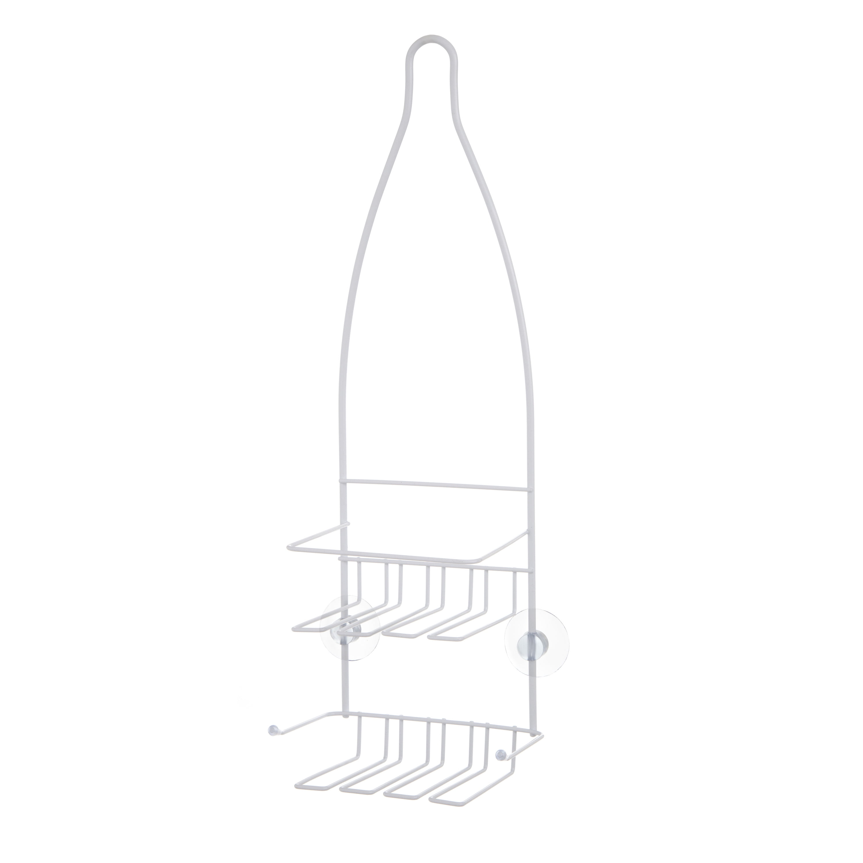 Kenney RustResistant 2Tier Small Hanging Shower Caddy with Suction Cups, White