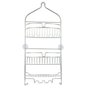 Kenney® Rust-Resistant Heavy Duty 3-Tier Large Hanging Shower Caddy with Suction Cups and Four Razor Holders, Chrome