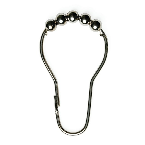 Kenney Rust-Resistant Metal Beaded Roller Ball Shower Curtain Rings, Set of 12, Chrome