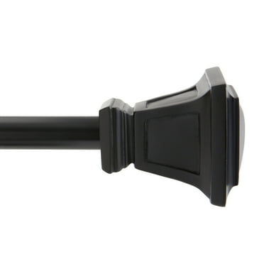 Kenney Seville 5/8" Standard Decorative Window Curtain Rod, 48-86", Matte Black