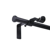 Kenney Steel Double Curtain Rod Conversion Kit, 42-120" Adjustable Length, 5/8" Dia., Black