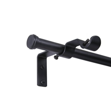 Kenney Steel Double Curtain Rod Conversion Kit, 42-120" Adjustable Length, 5/8" Dia., Black