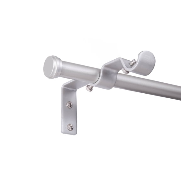 Kenney Steel Double Curtain Rod Conversion Kit, 42-120" Adjustable Length, 5/8" Dia., Brushed Nickel