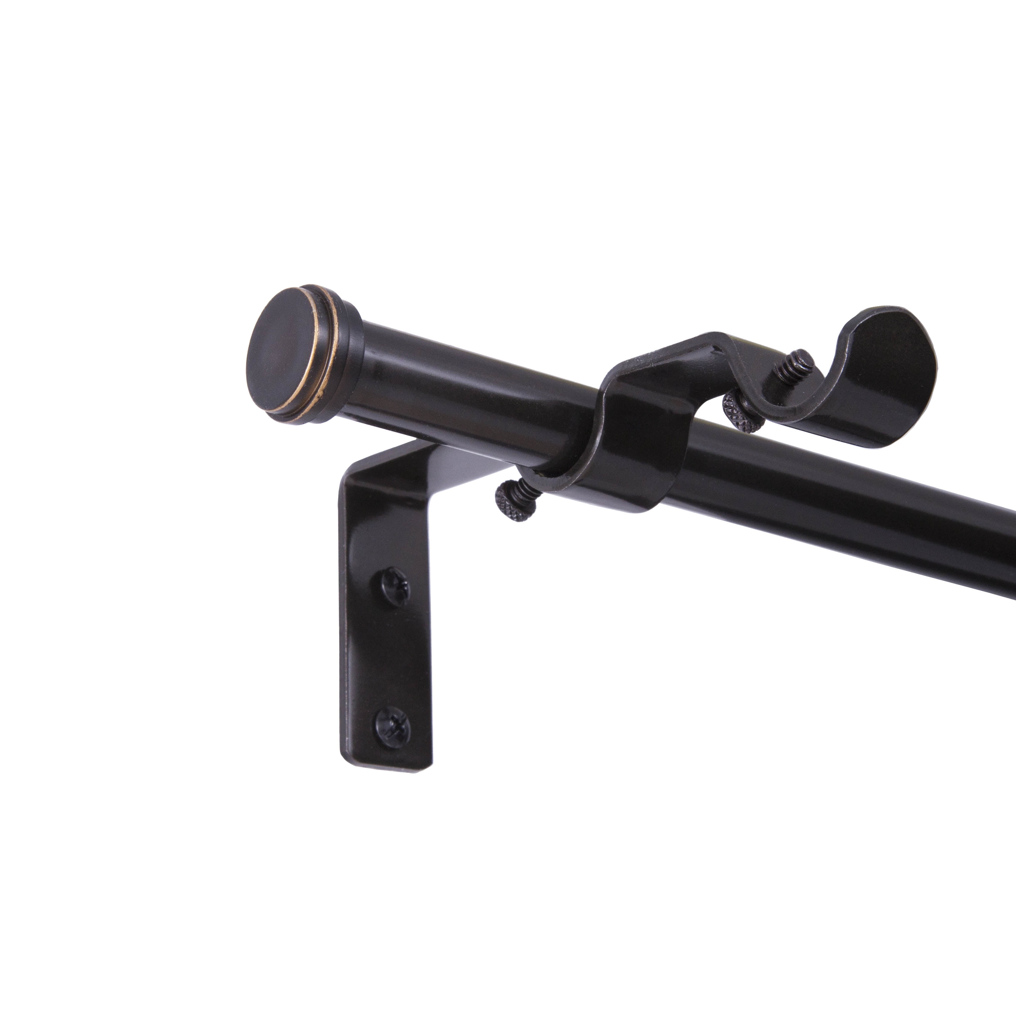 Oil Rubbed Bronze Adjustable Double Curtain Rod Kit