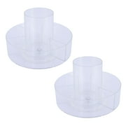 Kenney Storage Made Simple Lazy Susan 360 Rotating Countertop Organizer, 5 Compartment, Set of 2, Clear