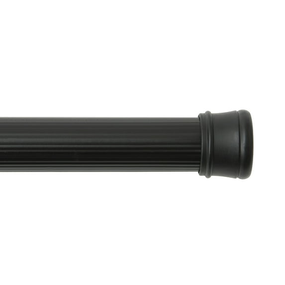 Kenney® Twist & Fit™ No Tools Rust-Resistant Coated Steel Straight Spring Tension Shower Curtain Rod, 42-72", Black