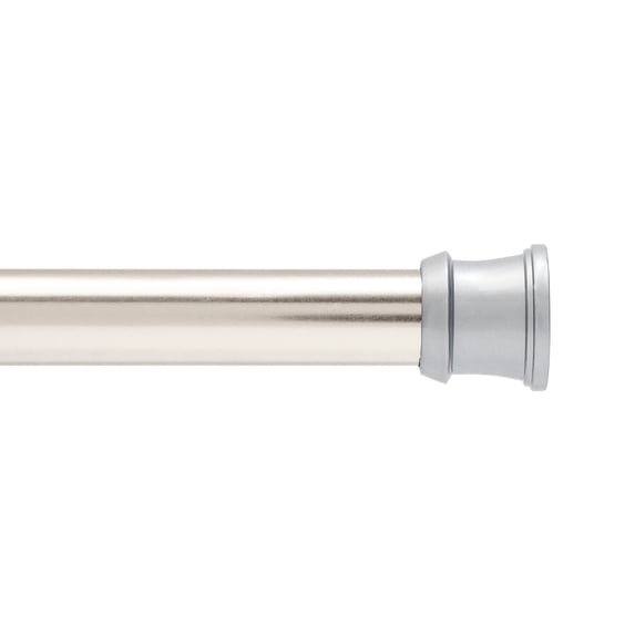 Kenney® Twist & Fit™ No Tools Rust-Resistant Painted Steel Straight Tension Shower Curtain Rod, 42-72", Brushed Nickel