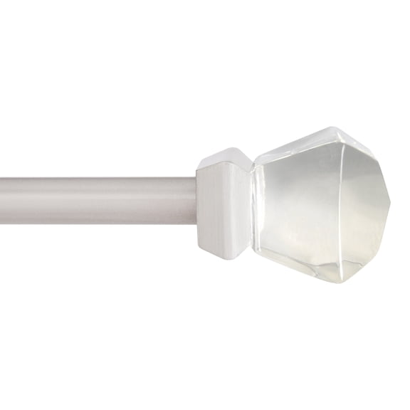Kenney Walton Window Curtain Rod, 5/8" Diameter, 90"-130" Length, Brushed Nickel