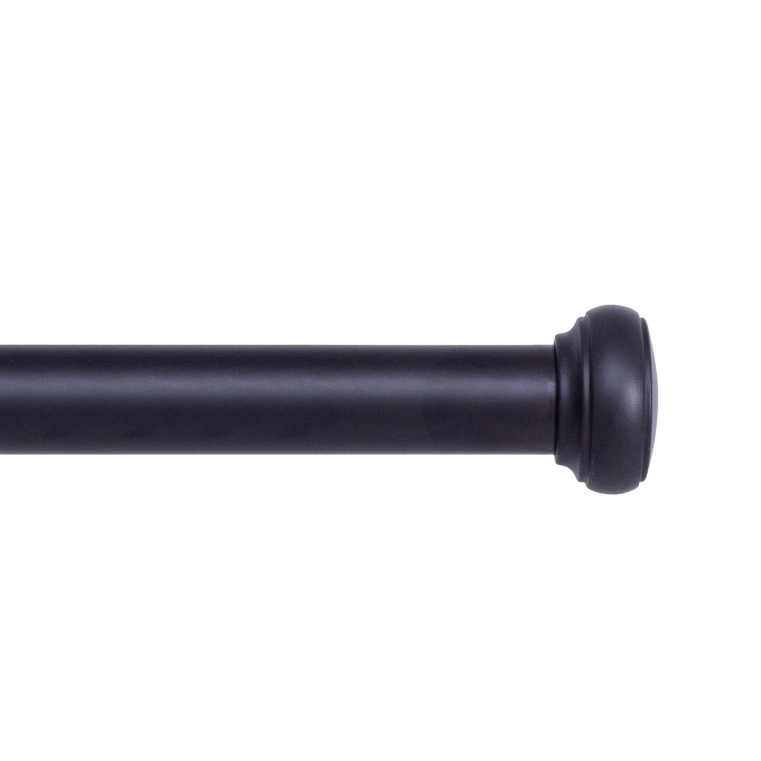 Adjustable Black Steel Indoor/Outdoor Curtain Rod, 37-72 inches
