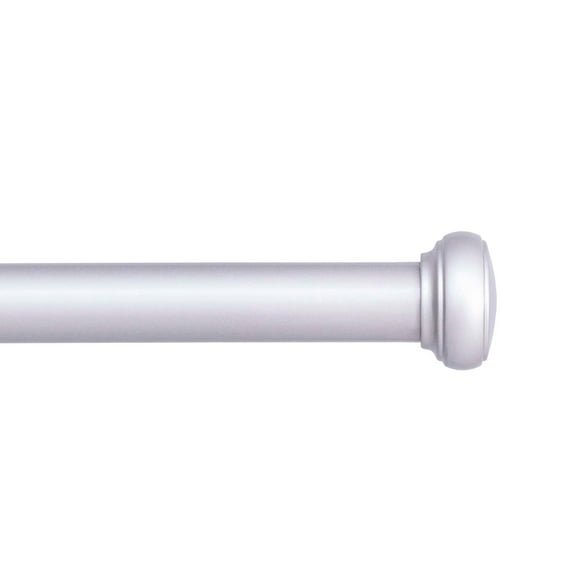 Kenney Weaver 1" Rust-Resistant Single Curtain Rod, 72-144", Brushed Nickel
