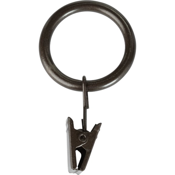 Kenney Window Curtain Clip Rings, Set of 14, Brown