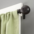 thumbnail image 1 of Kenney Woven Ball Standard Decorative Curtain Rod - Adjustable Metal, Hardware Included - 48-86", Weathered Brown, 1 of 4