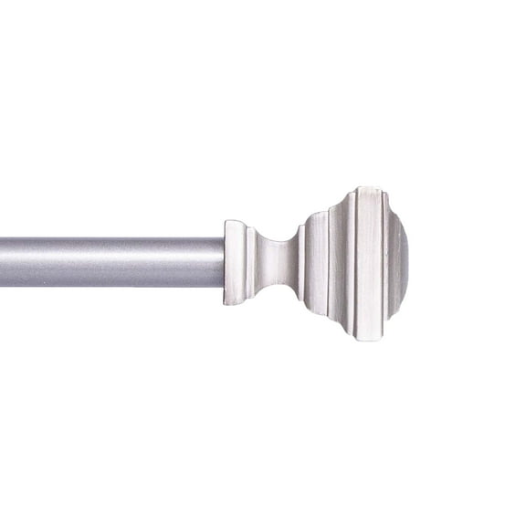 Kenney® Xavier 1/2" Fast Fit™ Easy Install Decorative Window Curtain Rod, 48-86", Pewter