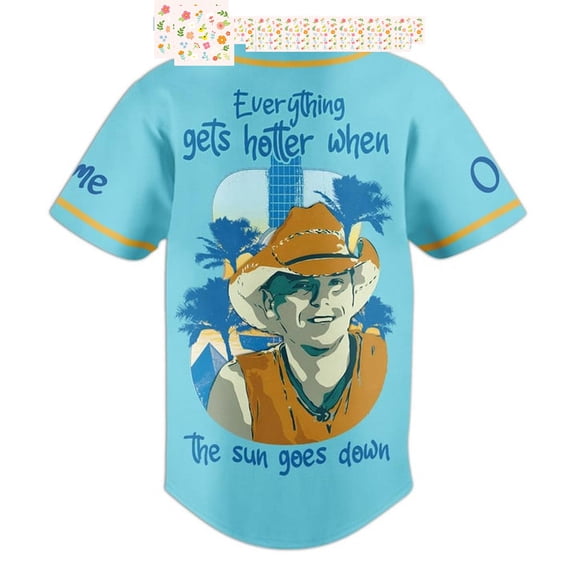 Kenny Chesney Everything Gets Hotter When The Sun Goes Down Personalized Baseball Jersey