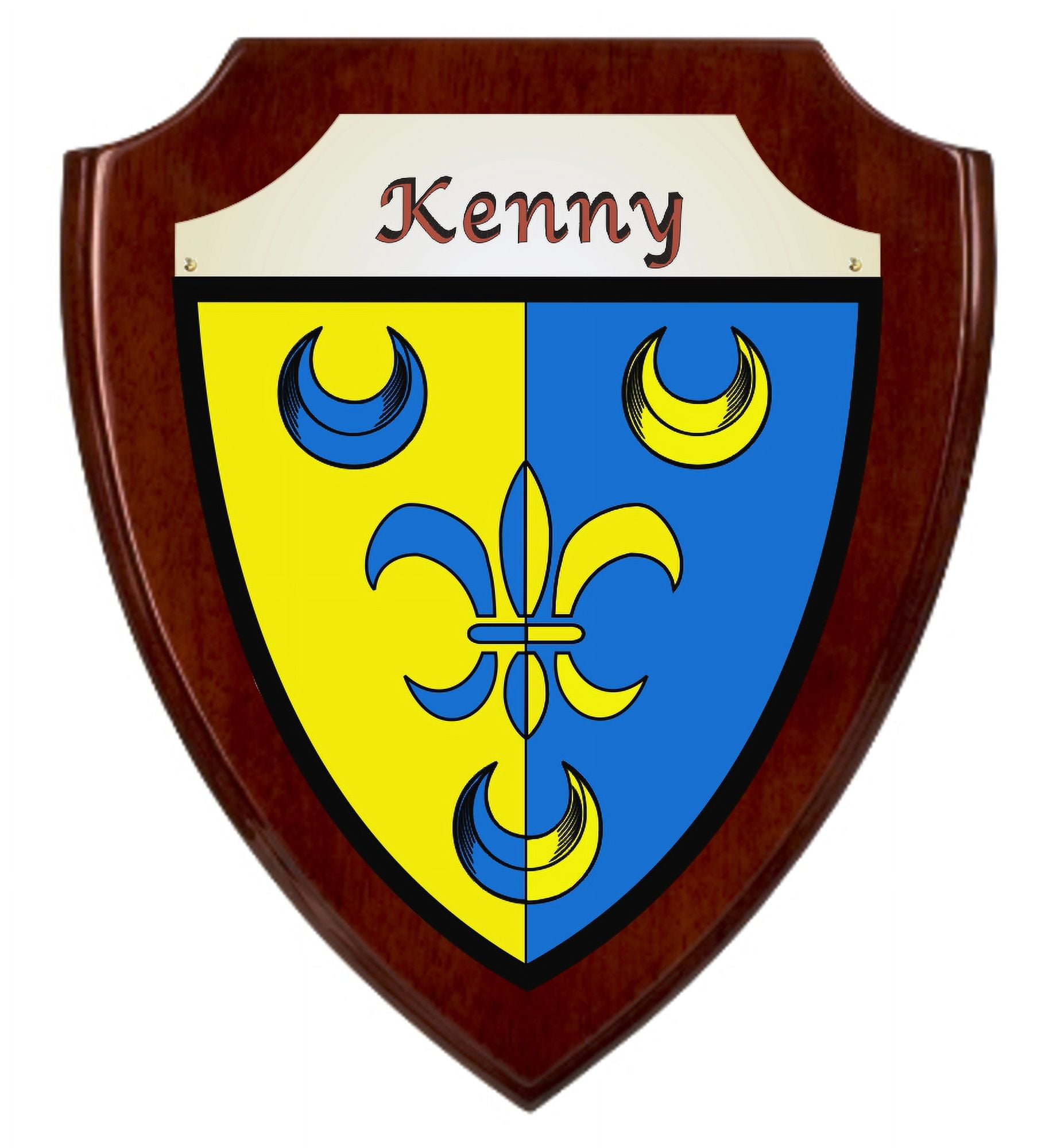 Kenny Irish Coat of Arms Shield Plaque - Rosewood Finish