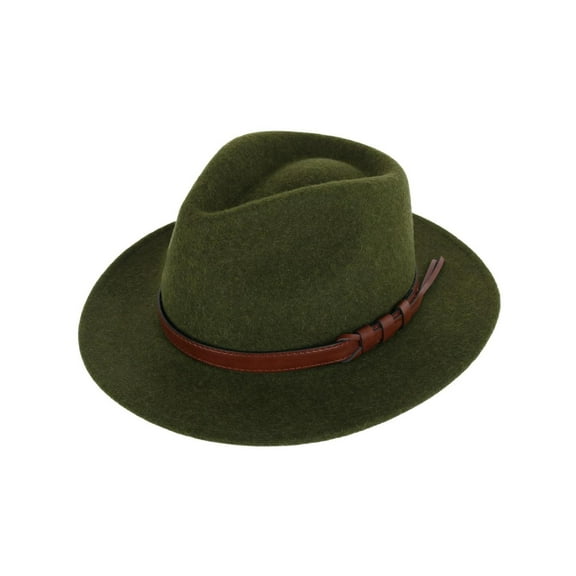 Kenny K Unisex Australian Wool Fedora with Leather Hatband