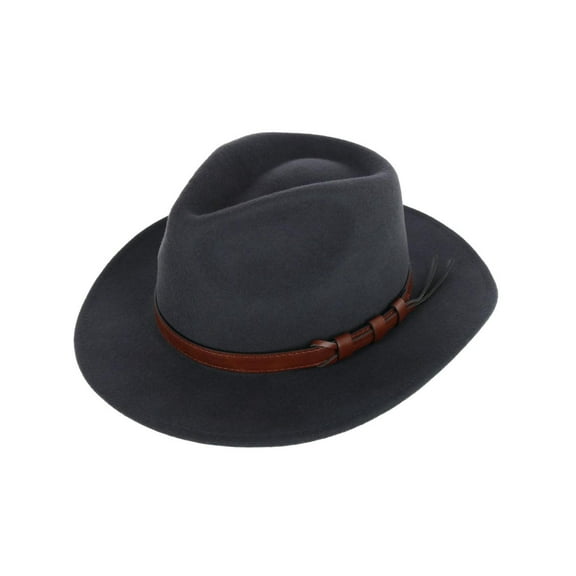 Kenny K Unisex Australian Wool Fedora with Leather Hatband