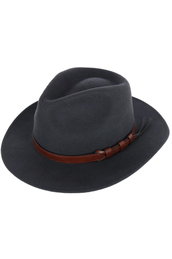 Unisex Australian Wool Fedora with Leather Hatband