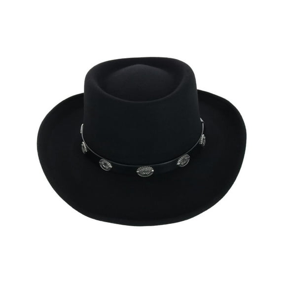 Kenny K  Australian Wool Felt Gambler Hat with Concho Hatband (Men)