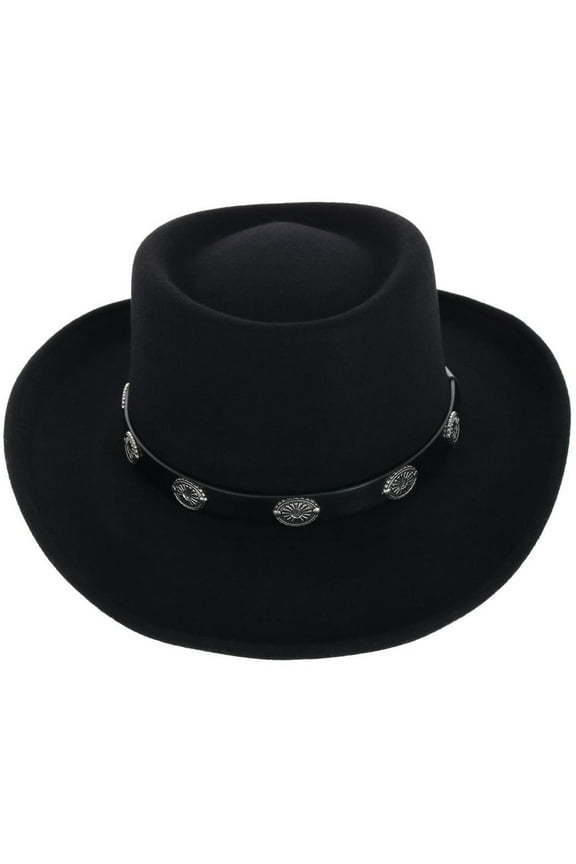 Australian Wool Felt Gambler Hat with Concho Hatband (Men)