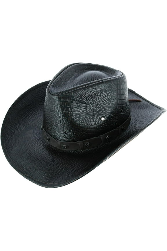 Crocodile Print Western Hat (Men)