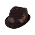 thumbnail image 1 of Kenny K  Dressy Faux Felt Fedora with Feather (Men), 1 of 6
