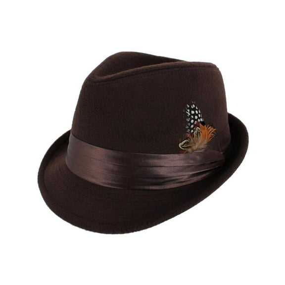Kenny K  Dressy Faux Felt Fedora with Feather (Men)
