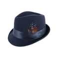 thumbnail image 1 of Kenny K  Dressy Faux Felt Fedora with Feather (Men), 1 of 6