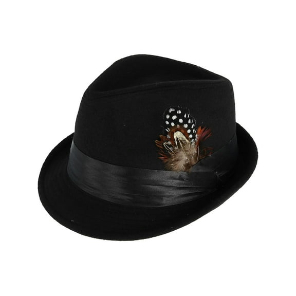 Kenny K  Dressy Faux Felt Fedora with Feather (Men)