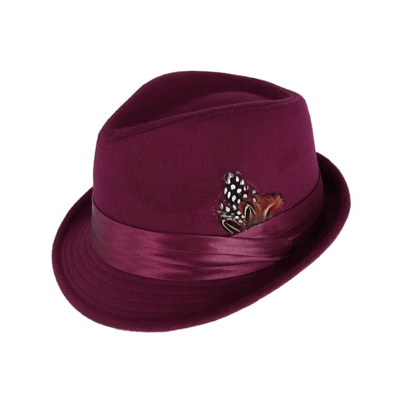 Kenny K Dressy Faux Felt Fedora with Feather (Men)