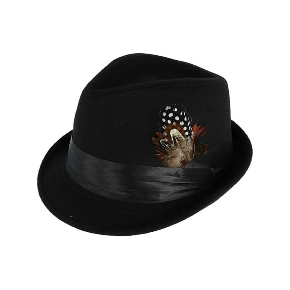 Kenny K Dressy Faux Felt Fedora with Feather (Men)