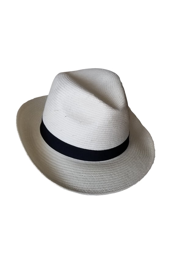 Fedora, Classic Panama Style Hat, 100% 3-bu Toyo, Elegant and Tasteful PAN53 (Ivory, Large)