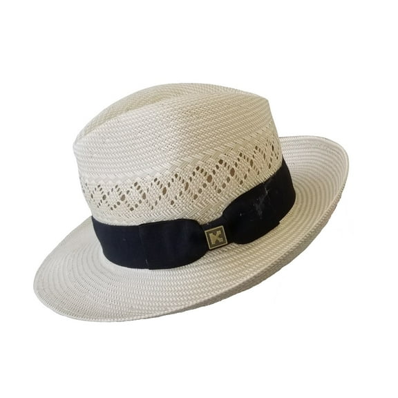 Kenny K Fedora, Classic Panama Style Hat, 100% 3-bu Toyo, Elegant and Tasteful PAN53 (Ivory Vented, X-Large)
