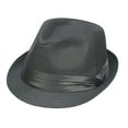 thumbnail image 1 of Kenny K Fedora Hat Great For Tuxedo, Weddings or Formal Events or Just a Night On The Town CH707 (Black Hat / Black Band,XX-Large), 1 of 1