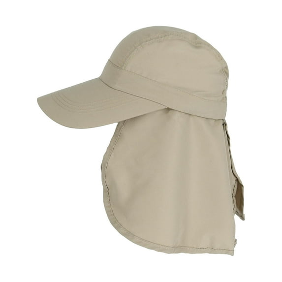 Kenny K Men's Polycotton Baseball Cap with Detachable Neck Shield Landscaper, Painter, Construction, Outdoor Workers, LTC NC38 (Sand,Small / Medium)