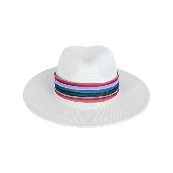 Karen Keith  Toyo Braid Straw Sun Hat with Chiffon Hatband (Women)