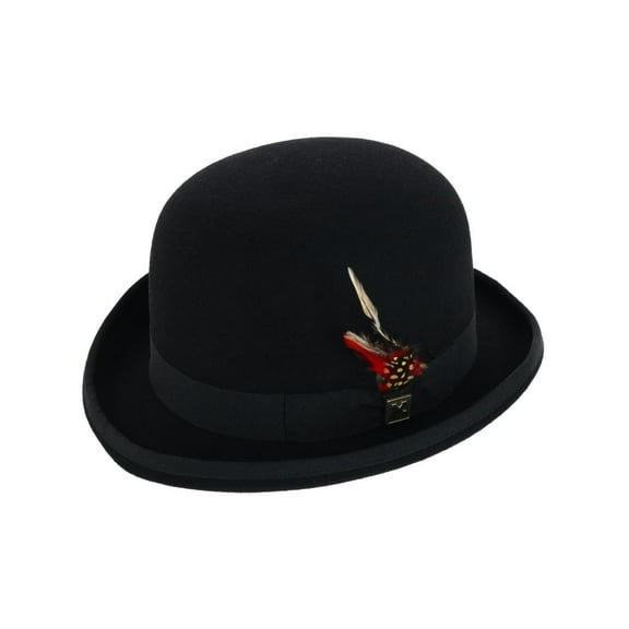 Kenny K  Wool High Derby Hat with Grosgrain Hatband (Men)