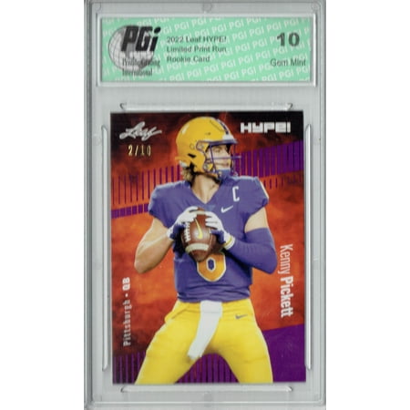 Kenny Pickett Rookie Card Pittsburgh PGI 10 Gem Mint Football Trading Card 2022 Leaf HYPE! #79A Purple SP, 10 Made