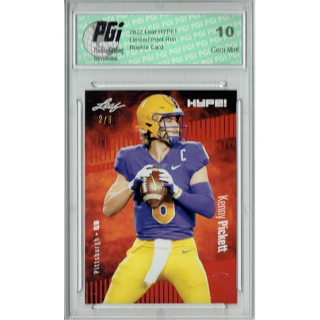 Kenny Pickett Rookie Card Pittsburgh PGI 10 Gem Mint Football Trading Card 2022 Leaf HYPE! #79A Red SP, 5 Made
