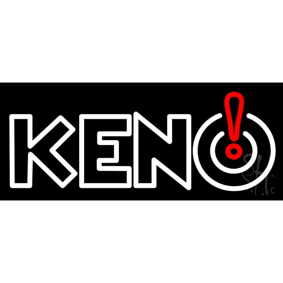 Keno 2 LED Neon Sign 6 x 15 - inches, Black Square Cut Acrylic Backing, with Dimmer - Bright and Premium built indoor LED Neon Sign for wall dcor, arcarde, and storefront.