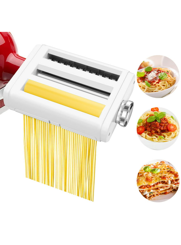 Kenome Pasta Maker Attachment 3 in 1 Set for KitchenAid Stand Mixers, with Pasta Sheet Roller, Spaghetti Cutter, Fettuccine Cutter Maker Accessories and Cleaning Brush